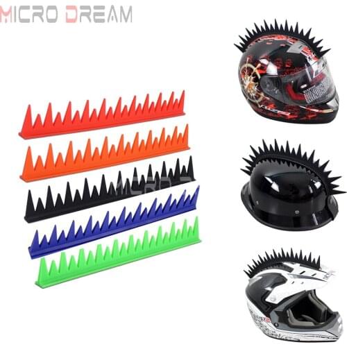 Motorcycle Biker Mohawk Helmet Rubber Sticker 13" Warhawk Stick On Strip 5 Colors Cool Punk Rubber Sticker Black Red Green Blue