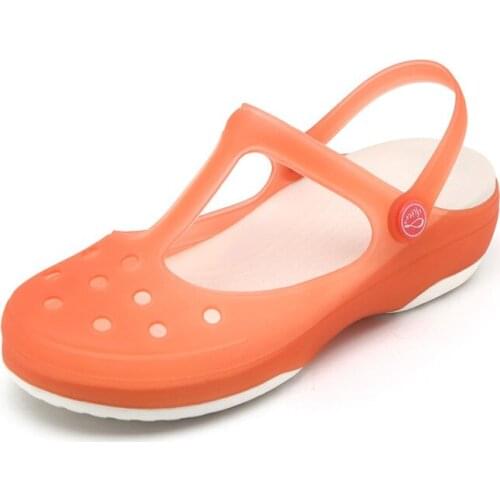 Summer Women Mules Clogs Beach Breathable Mary Janes Sweet Slippers Womans Sandals Jelly Shoes Cute Garden Shoes Clog For Woman