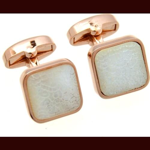New Arrivals Fashion Letter Cufflinks Mens Shirt Charm Free Shipping Rose Gold Shell Cufflinks Crystal Mens Cuff Studs