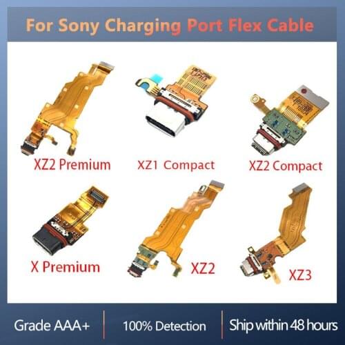 Original USB For Sony Xperia XZ2 Premium XZ1 Compact XZ2Compact X Premium XZ2 XZ3 Charging Port Flex Cable Ribbon Replacement