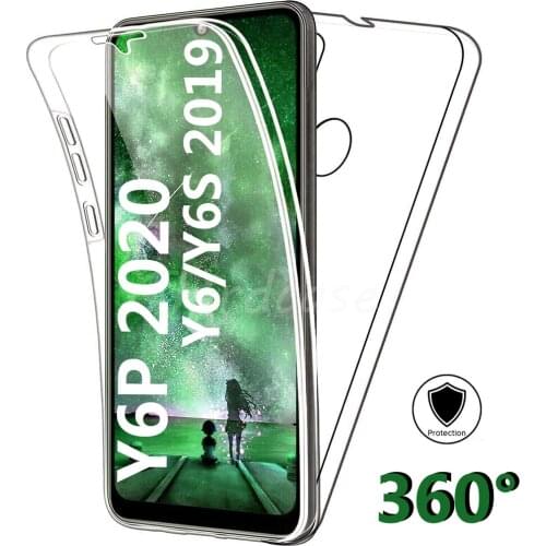 360 Full Body Case for Huawei Y6P 2020 MED-LX9N Y6S 2019 JAT-L29 PC+Silicone Clear Case on Huawei Y6 Prime 2019 RD-LX1F Bumper