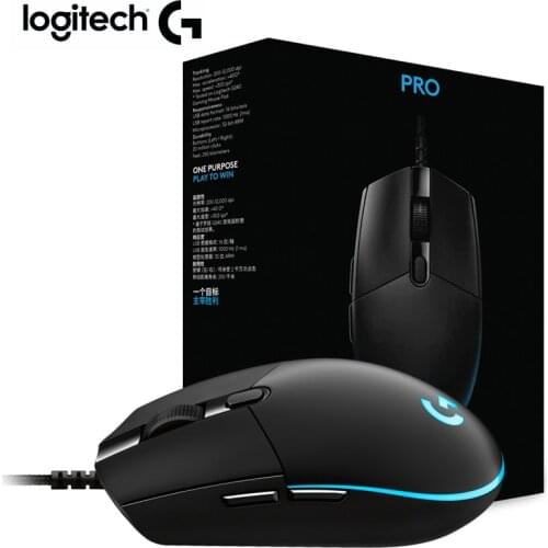 Logitech mouse G PRO wired gaming mouse by logitech with 16000DPI HERO sensor for PC mouse gamer play overwatch Starcraft War3