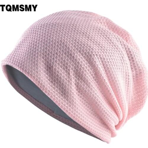 TQMSMY Spring Beanie Hat Women Fashion Solid Color Hats Ladies Streetwear Outfit Summer Breathable Bonnet Cap Thin Soft Hat E119