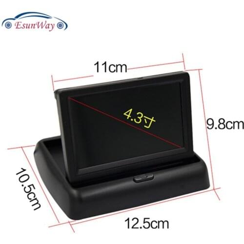 Foldable 4.3Inch Color LCD TFT Reverse Rear view Monitor for Car Back Up Camera