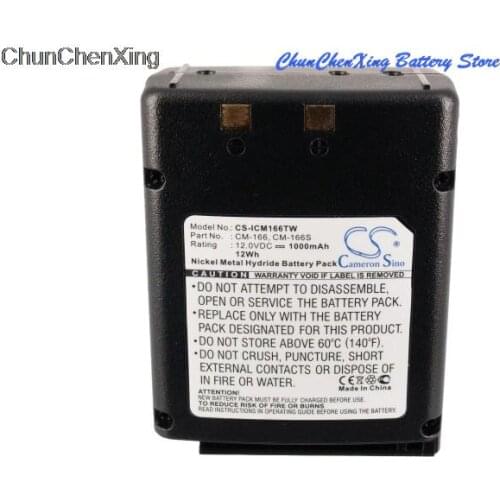 Cameron Sino 1000mAh Battery CM-166, CM-166S for Icom IC-A22,A22E, A3, A3E