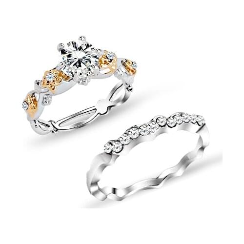 Vintage New Set of 2 Silver Dainty Stacking Rings Swarovski Wedding Crystal Ring Stackable Rings Boho Ring Minimalist Jewelry