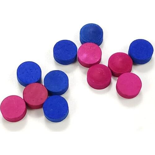 Xmlivet 10pcs/lot 9mm/10mm/11mm/12mm/13.5mm Billiard cue tips red/blue color snooker tips radian Pool tip accessories