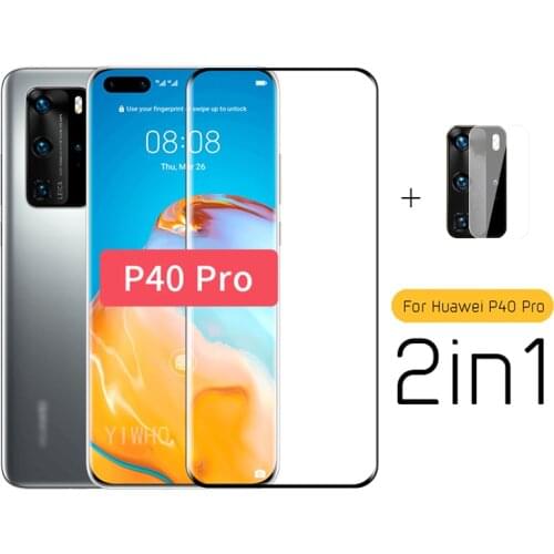 2 IN 1 Protective Glass For Huawei P40 Pro Lite E P40Pro Screen Protector HD Camera Lens Tempered Glas On For Huawei P 40 Lite E