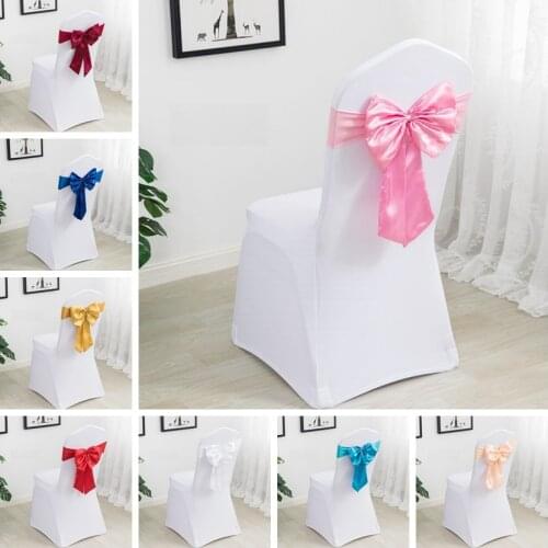 20 Colours Spandex Chair Sashes Wedding Chair Sashes Lycra Stretch Band Bow Tie Hotel Party Show Decoration On Sale Universal