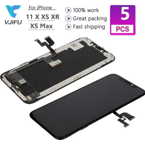 5 Pcs/Lot LCD Screen For iphone X OLED TFT XS XR XS Max 11 With 3D Touch Digitizer Assembly No Dead Pixel Replacement Display