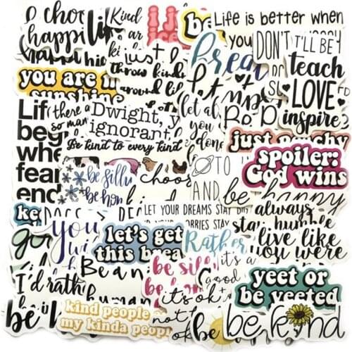 10/30/50PCS Cartoon Inspirational English Diary Waterproof Graffiti Suitcase Laptop Guitar Toy Decoration Sticker Wholesale