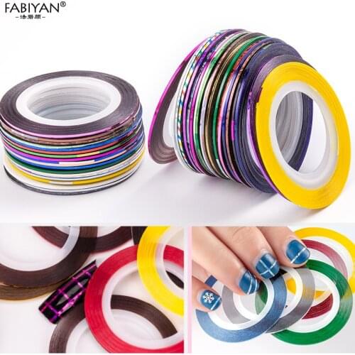 10PCS Multicolor Rolls Strip Striping Tape Decoration DIY Nail Art Manicure Line Wrap Sticker Tips Professional Kit Random Color