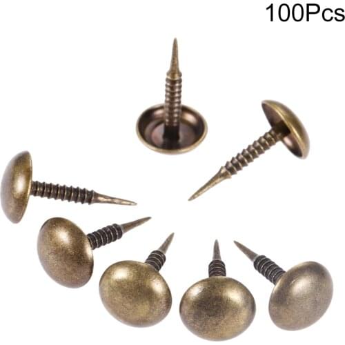 100Pcs Antique Bronze Upholstery Nails Jewelry Wood Box Sofa Tack Stud Pushpin Doornail Furniture Home Decor 8mm*15mm Hardware