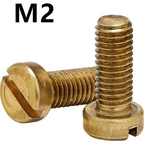 200PCS M2x3/4/5/6/8/10/12mm GB65 DIN84 Brass cheese head slotted screw copper machine screws