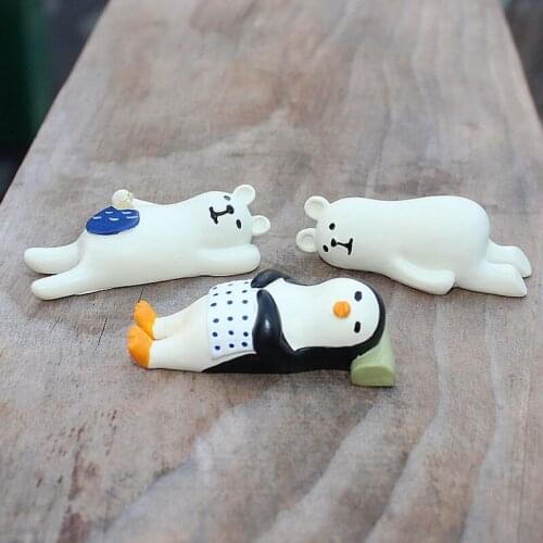3pcs Sleep Cat Penguin Mini Animal Miniature Figurines Micro Landscaping Landschaft Decoration Craft Home Decor DIY Accessories