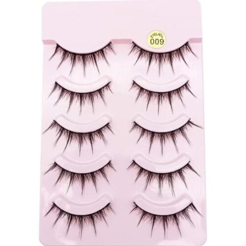 30Set/Lot 5 Pairs Handmade Self Adhesive Chemical Fiber Realistic Natural Color Makeup Tools False Eyelash HA2322