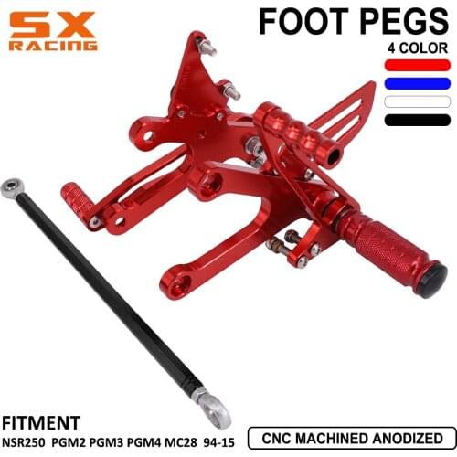 Motorcycle Aluminum Adjustable Footpegs Billet Foot Pegs Foot Pedals Rest Rearset For HONDA NSR250 PGM2 PGM3 PGM4 MC28 1994-2015