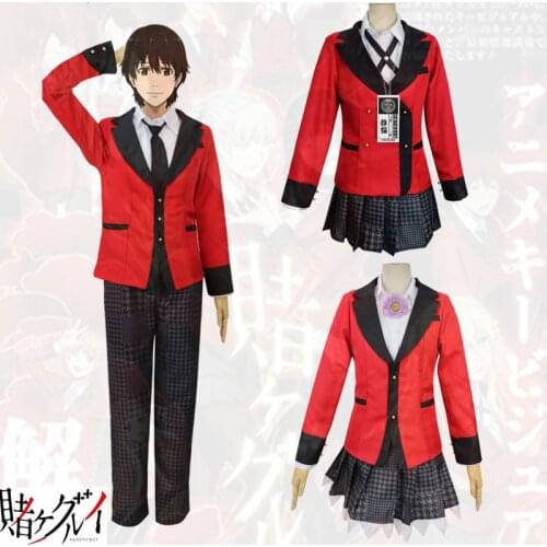 Anime Kakegurui Yumeko Jabami Rune Yomozuki Kirari Midari Ryota Japanese School Uniform Full Set Women Men Cosplay Costumes set