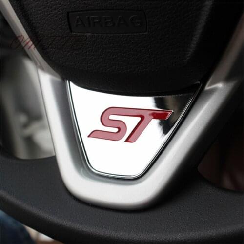 Sport ST Steering Wheel Sequins car Sticker 3D ABS Chrome Cover Sticker Fiesta Ecosport 2009 - 2021 car styling