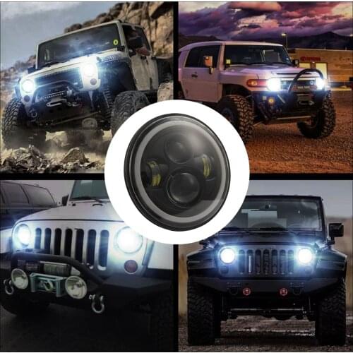 Car LED Lamp 7 Inch Round Shaped LED Front Headlight 6000K Car Headlights Replacement For Jeep Wrangler JK LJ TJ CJ
