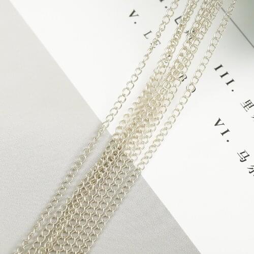 IPC Real 925 Sterling Silver Chain Necklace/ Bracelets for Women Girls Kids Children 50cm Jewelry Kolye Collares Collier