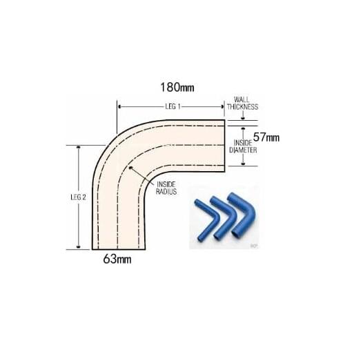 90-id 57/63mm 90bend hose leg lenght 180mm