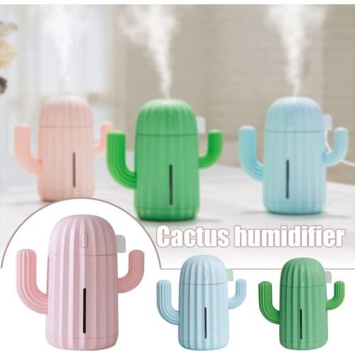 HOT Mini Humidifier with Night Light Portable Cactus Air Humidifier Suitable for Bedroom Office Baby Room