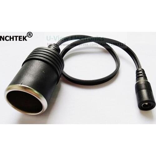 NCHTEK DC 5.5x2.1mm Female to Car Cigarette Lighter Female Socket Power Supply Cable/Free Shipping/10PCS