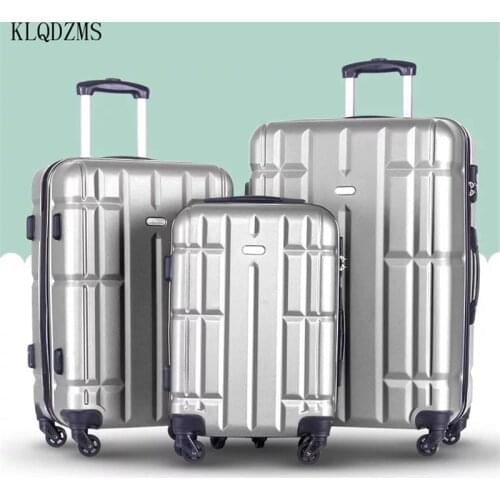 KLQDZMS 20"24inch Business ABS＋PC rolling luggage spinner onwheel men women trollry travel suitcase on wheels