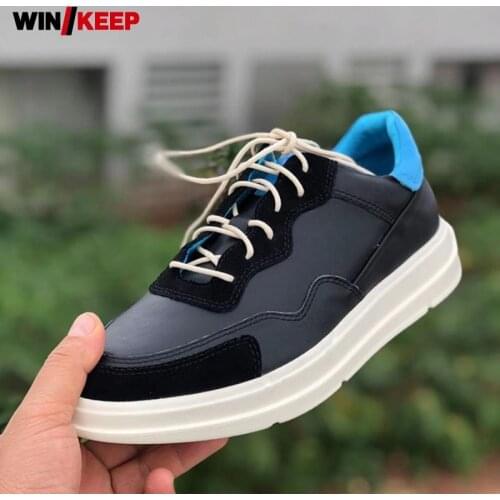 Autumn Men Outdoor Sneakers Mixed Colors Platform Genuine Leather Sport Shoes Jogging Trainers Zapatillas Hombre Deportiva