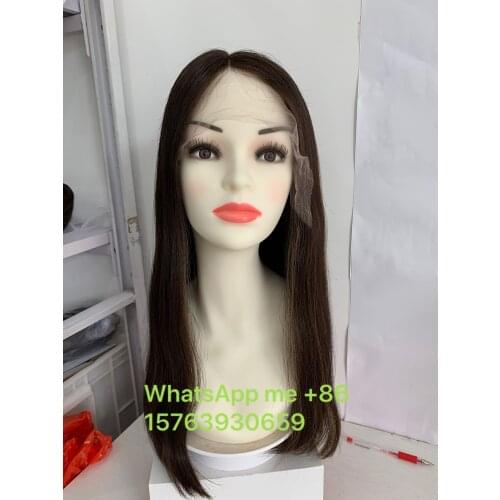 Lace top 20 inches uniform length base color4 with highlights European hair free shipping