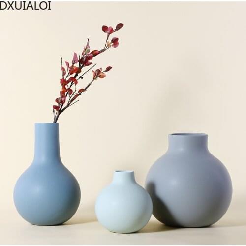 Nordic style matte ceramic vase living room simulation flower arrangement flower home decor accessories modern Christmas gift