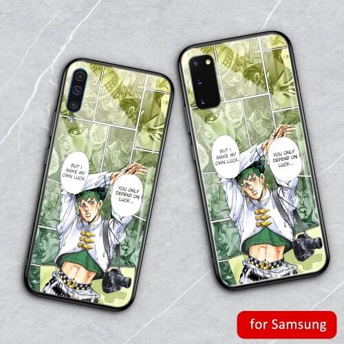 MimoseCase for Samsung S9 JoJos Bizarre Adventure Glass Hard Back Cover for Samsung S8 S9 S10 Plus S10e Note 8 9 10 Plus