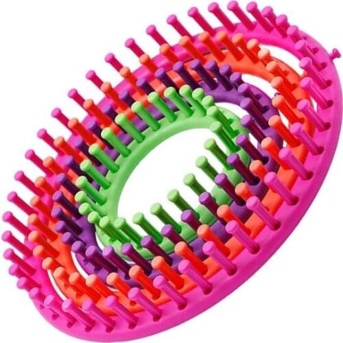 LMDZ 4 Colors DIY Knitting Tool Set Round Knitter Looms Ring Yarn Needle Sock Scarf Hat Maker Weave Loom Kit Craft Sewing Tool