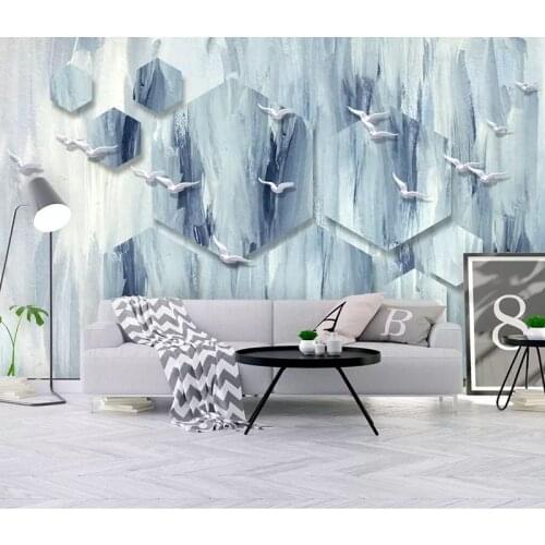8d Stereoscopic Originality Wall paper Mural 3D Abstract Bird Wallpaper sticker paper For Sofa Background Wall Murals Decor