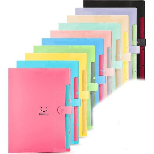 Letter A4 Paper 5 Pockets Expanding File Folder Pockets Accordion Document Organizer