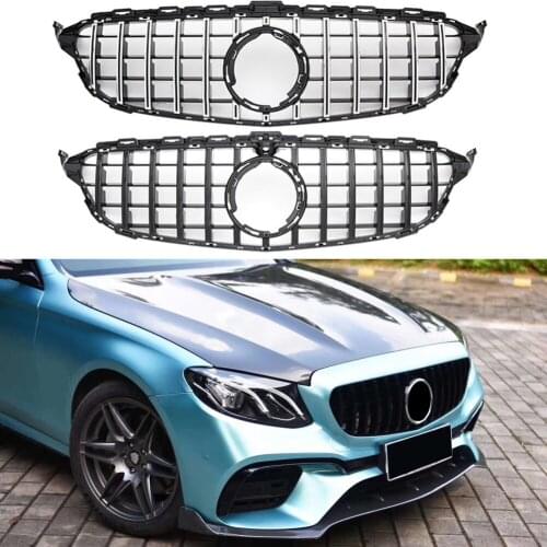 Front Bumper Racing Grill Billet Grille Cover For Mercedes-Benz W205 C-Class 2019 2020 2021
