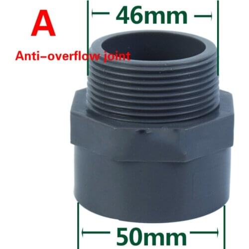 56.5 to 46mm Kitchen sink adapter Drain pipe adapter Male Thread UPVC Hose Connector Water Pipe Fitting Tube Joint for kitchen