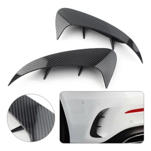 Carbon Fiber Style Auto Rear Bumper Fins Canards Splitters For Mercedes Benz A-Class A220 W177 Sport Model 2019 ABS Plastic