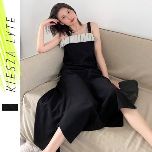 Casual Dress 2021 Summer New Fashion Patchwork Stripe Dresses Women Clothing