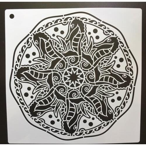 30*30cm size octopus diy craft mandala mold for painting stencils stamped photo album embossed paper card on wood fabric wall