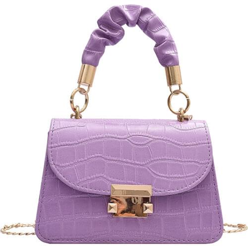 Luxury Designer Handbags Womens Bags 2021 Trend Crocodile Pattern Shoulder Bag Chain PU Leather Messenger Bag Small Square Bag