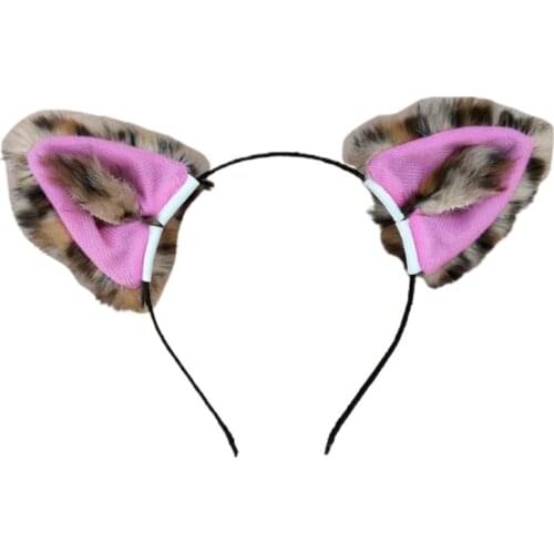 Removable Faux Fur Kitten Wolf Ears Headband Realistic Furry Fluffy Animal Hair Hoop Lolita Kawaii Anime Halloween Party Cosplay