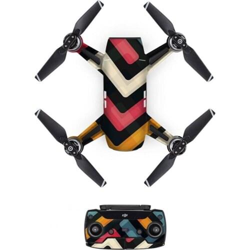 Trend Style Decal PVC Skin Sticker For DJI Spark Drone + Remote Controllers + 3 Batteries Protection Film Cover
