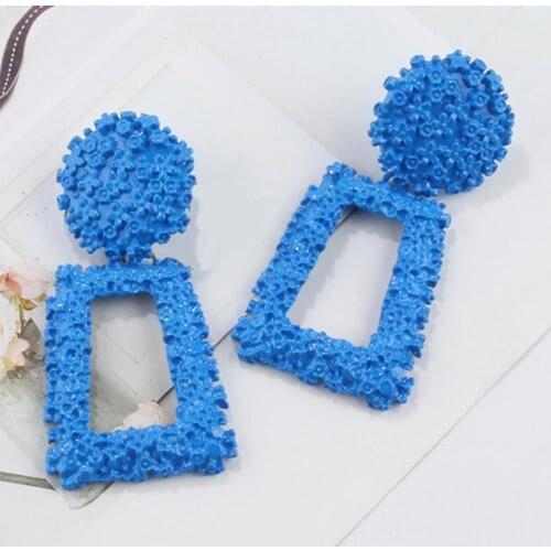 Trapezoid Large Long Acrylic Acetate Drop Earrings For Women Rectangle Jewelry European Design Drop Earrings Gift For Friend