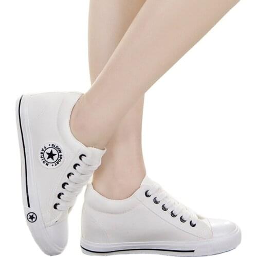 White Sneakers Women 2021 Shoes For Women Sneakers Walking Fashion Canvas Lace Up Vulcanized Shoes