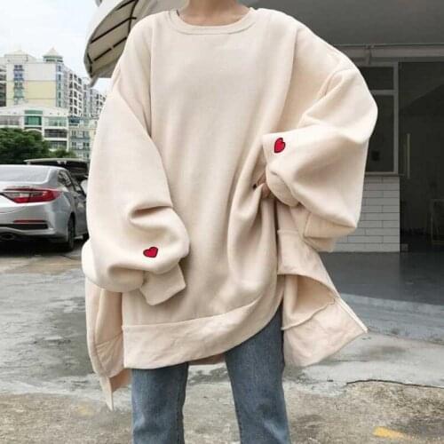 Women Sweatshirts Khaki Tops Fall Clothing heart Graphic Pullover Hoodie Long Sleeve Lady Streetwear Drop Shipping
