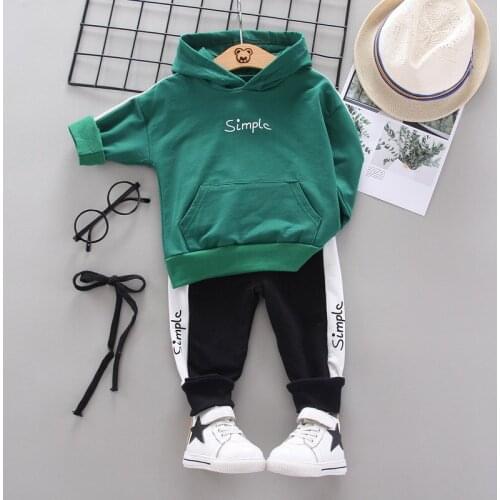 ZWF261 fashion Tracksuit Boy Clothes 2Pcs suit Baby Clothing sets Casual Children Kids Leisure Sport Hoodes Pants