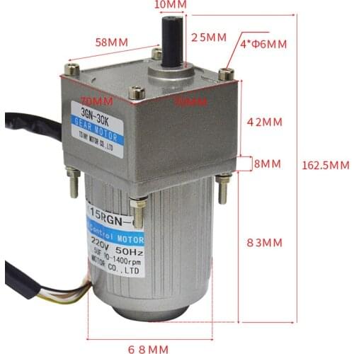 15W AC geared motor AC 220V single phase motor micro gear slow speed induction motor