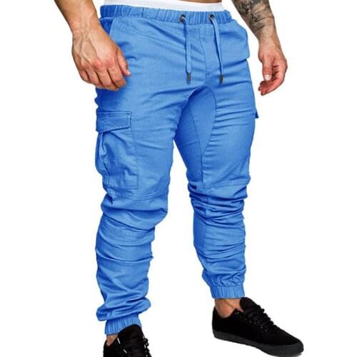 2020 New Trousers Men Full Length Solid Streetwear Pants Men Plus Size M-4XL Pockets Casual Men Pants Comfort Mens Joggers Pants